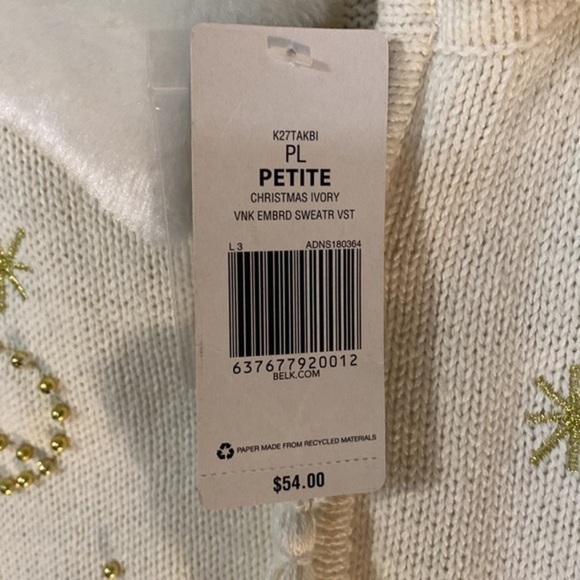 - Kim rogers vest size p-large nwt p2p -18 length 25 removable collar - Picture 4 of 7